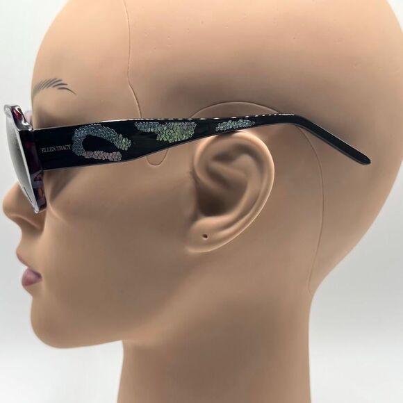 NOS Vintage Y2K Designer Sunglasses | Ellen Tracy | Purple Square Thick Temple main image 7